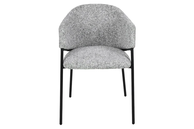 Lot de 2x chaises design NOBLESSE chenille grise structure métal noir