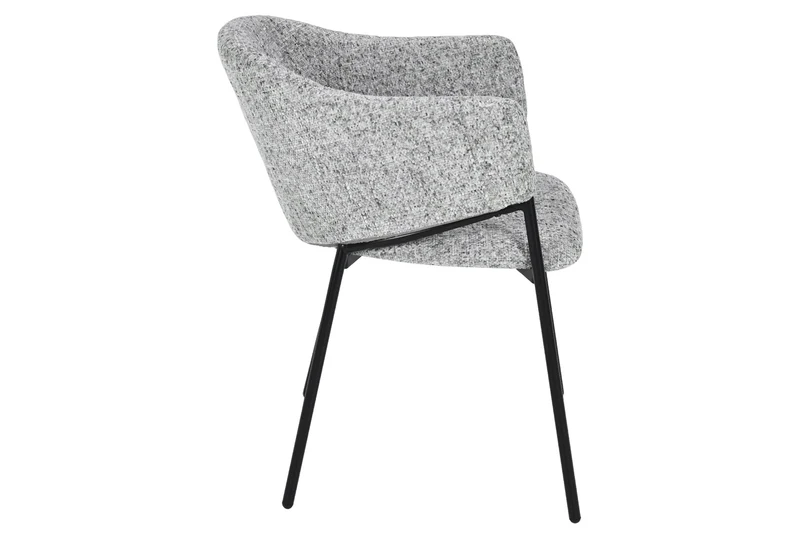 Lot de 2x chaises design NOBLESSE chenille grise structure métal noir