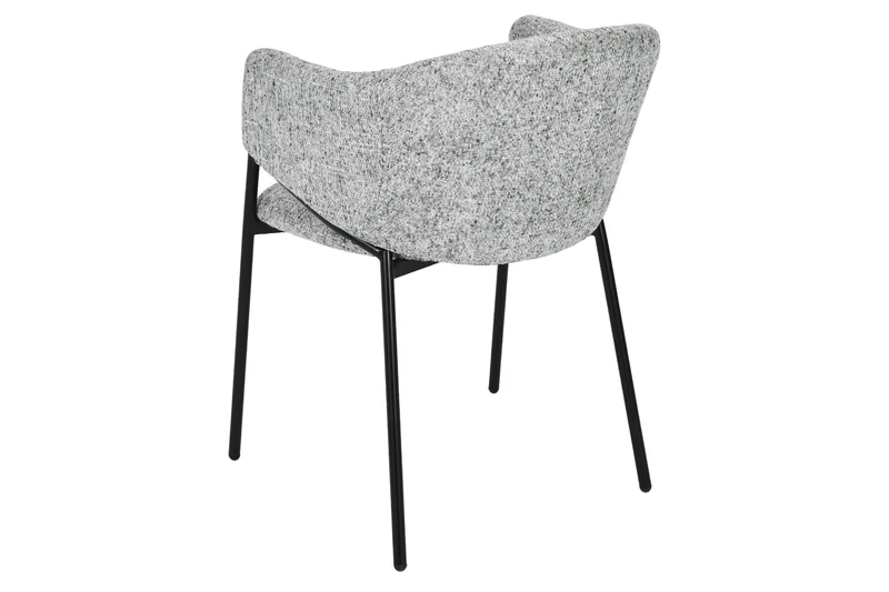 Lot de 2x chaises design NOBLESSE chenille grise structure métal noir