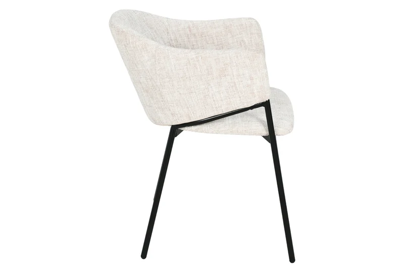 Lot de 2x chaises design NOBLESSE beige chenille structure métal noir