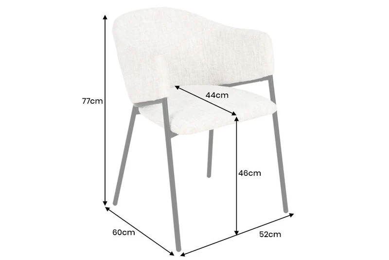 Lot de 2x chaises design NOBLESSE beige chenille structure métal noir