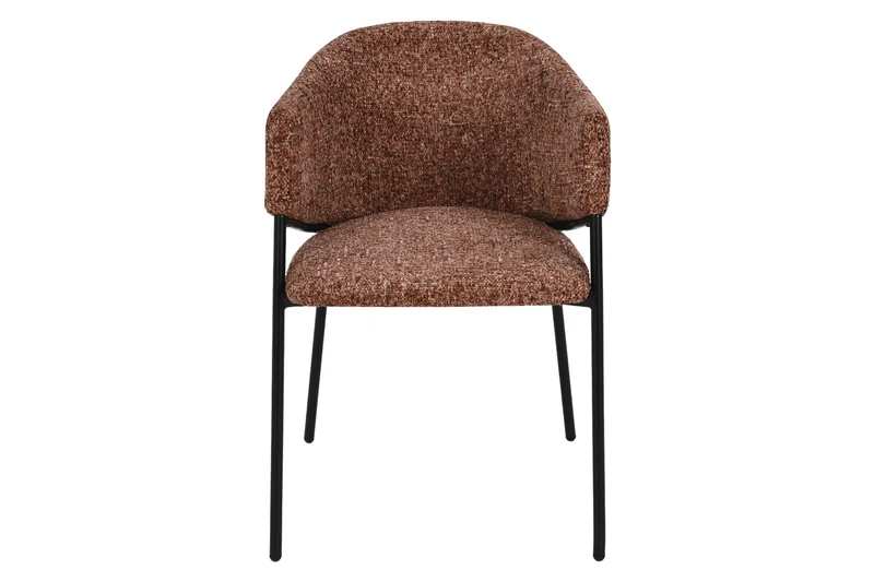 Lot de 2x chaises design NOBLESSE chenille marron structure métal noir