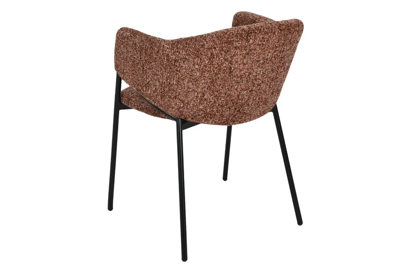 Lot de 2x chaises design NOBLESSE chenille marron structure métal noir