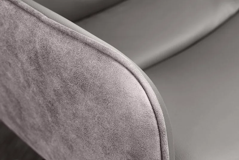 Chaise pivotante design BIG GEORGE taupe cuir véritable microfibre avec accoudoirs Rétro