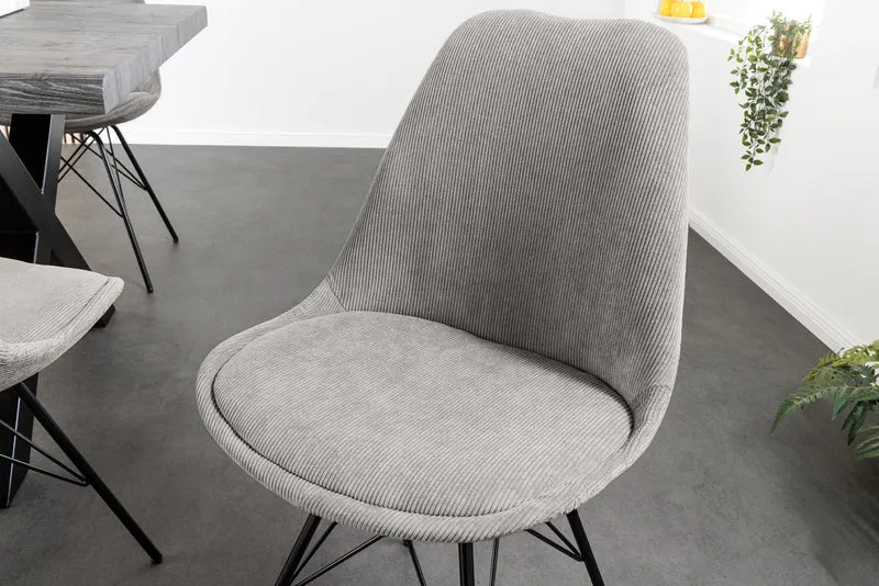 Lot de 2x chaises rétro SCANDINAVIA MEISTERSTÜCK gris