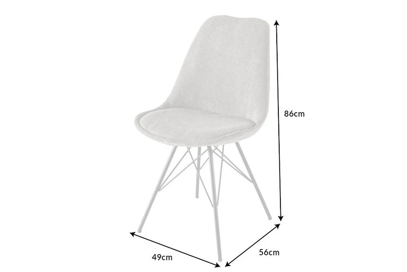 Lot de 2x chaises design SCANDINAVIA MEISTERSTÜCK velours côtelé vert structure métal noir
