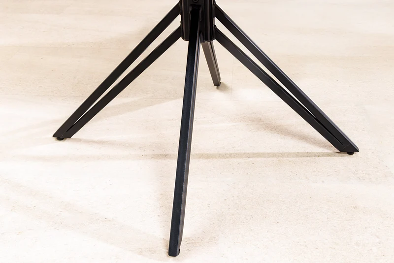 Lot de 2x chaises design pivotante EUPHORIA en cuir véritable noir, structure en métal avec accoudoirs