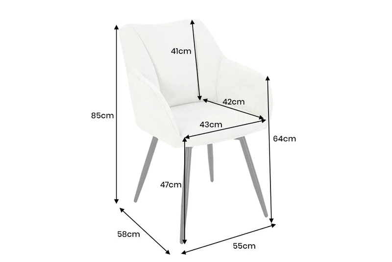 Lot de 2x chaises pivotante rétro AVIGNON chenille grise pieds métal noir