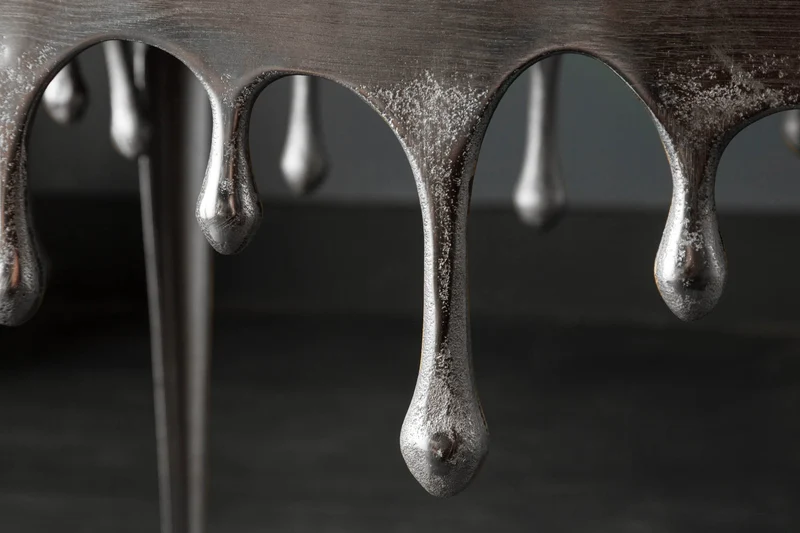 Table d'appoint extravagante LIQUID LINE S 34cm design goutte argentée