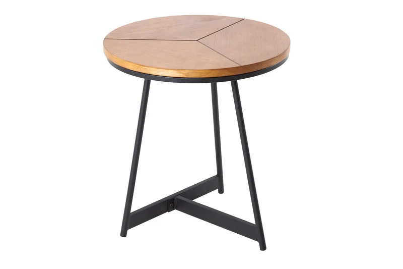 Table d'appoint ronde OAK ELEGANCE 45cm design chêne structure métal noir