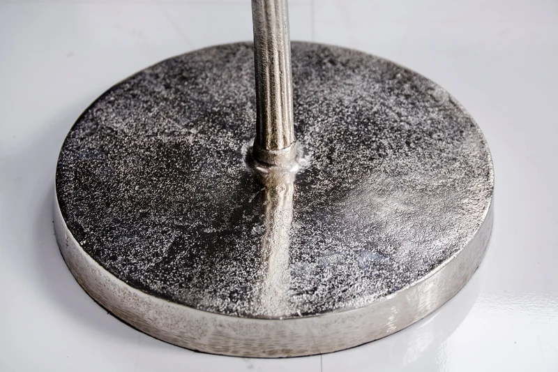 Table d'appoint artisanale ABSTRACT LEAF 40cm argent