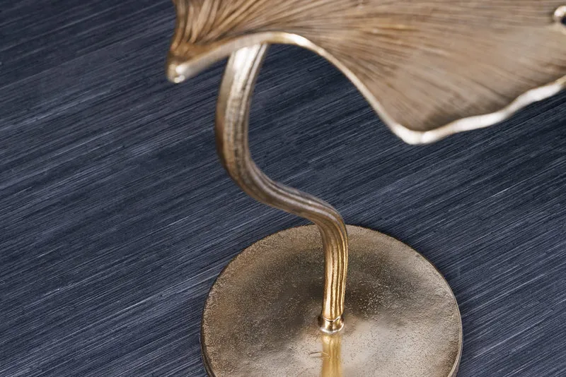 Table d'appoint décorative GINKGO LEAF 55cm métal doré fait main