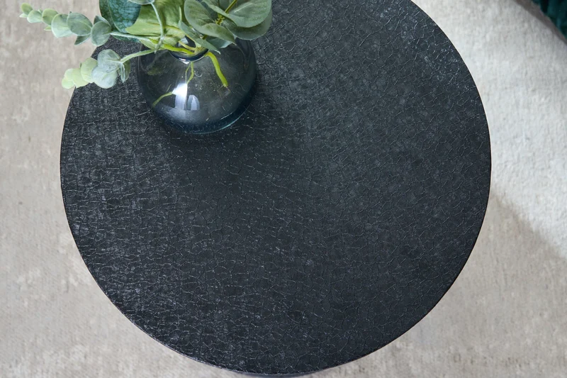 Table d'appoint ronde VARIATION 55cm structure en fer noir fait main