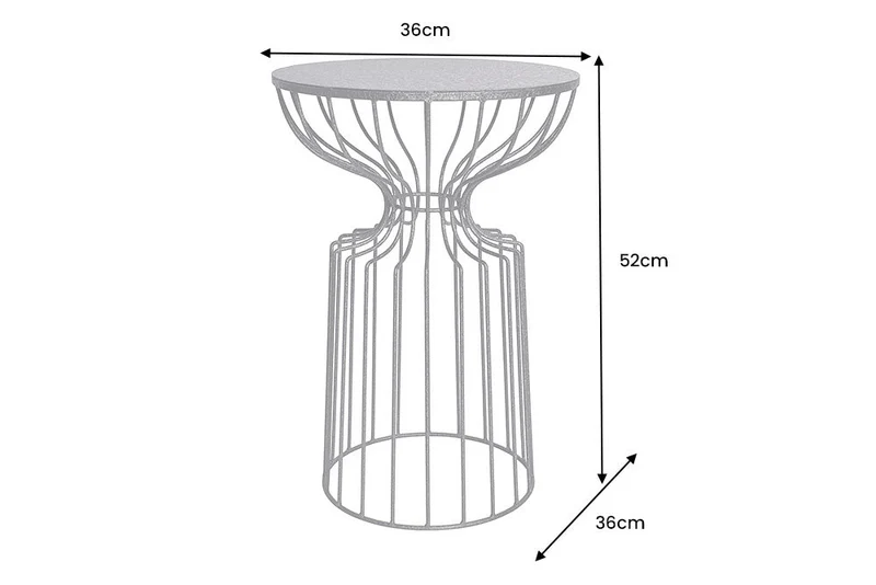 Table d'appoint ronde VARIATION 55cm structure en fer noir fait main
