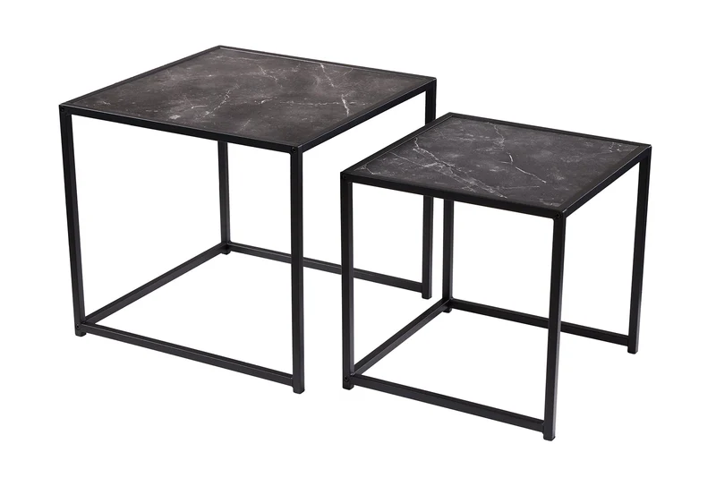 Lot de 2 tables d'appoint SLIM LINE 50cm tables basses en métal graphite
