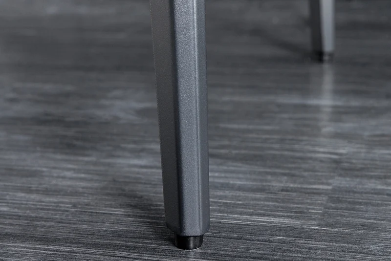 Table à manger MILANO 180 cm marbre blanc céramique structure métal noir