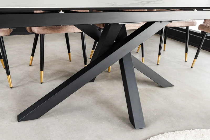 Table à manger extensible MARVELOUS 180-220-260cm en céramique marbre blanc fabriquée en Italie