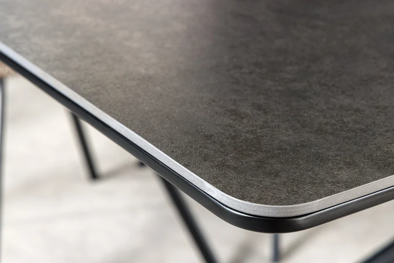 Table à manger extensible ALPINE 160-200cm céramique anthracite structure métal noir