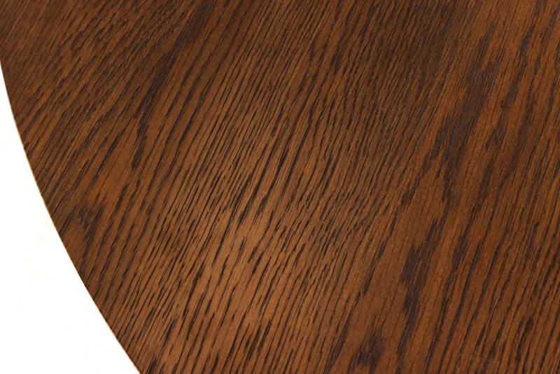 Table à manger extensible VALHALLA WOOD 120-160-200cm piètement pilier en chêne brun fumé