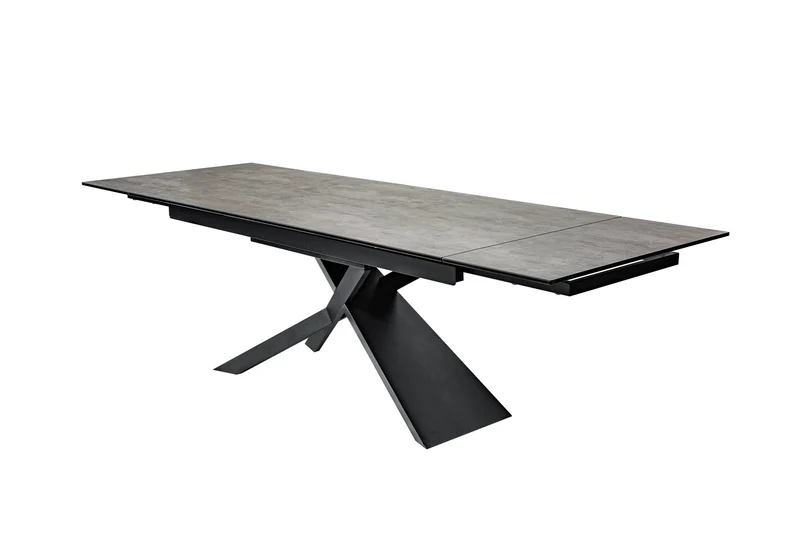 Table à manger extensible EUPHORIA 180-220-260cm en céramique de lave anthracite fabriquée en Italie
