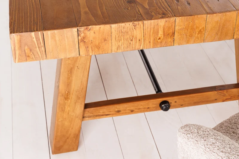 Table à manger massive FINCA 300 cm en pin recyclé marron vintage