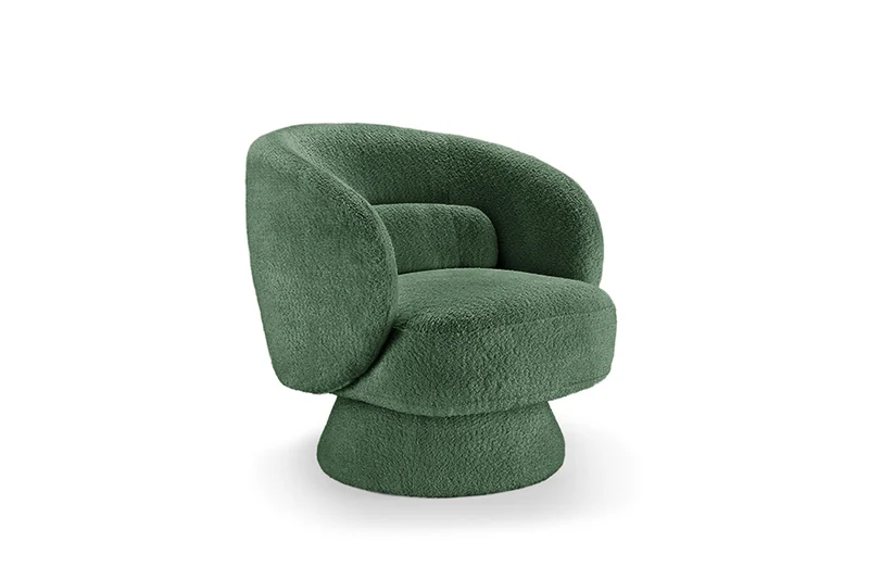 Fauteuil design pivotant BOSSA NOVA 80cm vert mousse Bouclé