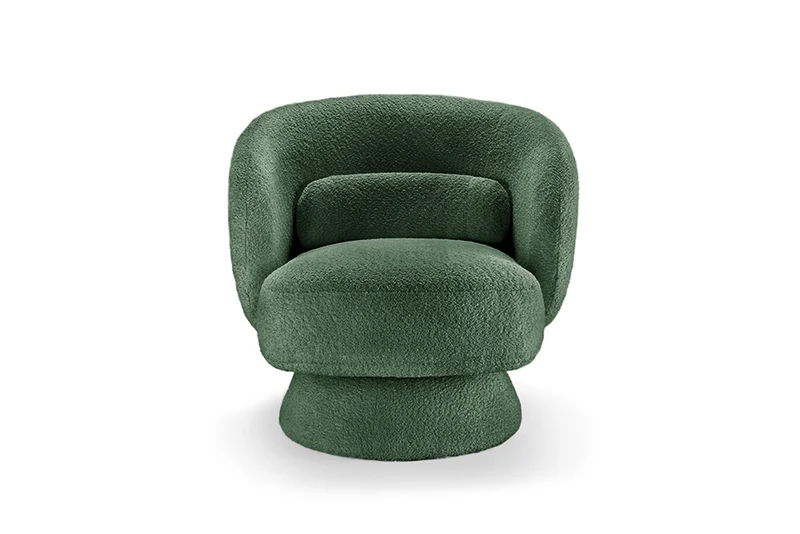 Fauteuil design pivotant BOSSA NOVA 80cm vert mousse Bouclé