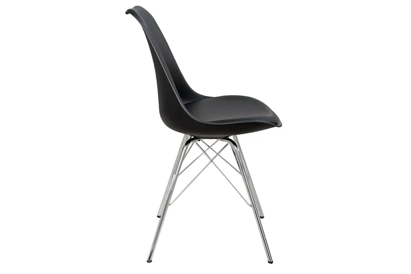 Lot de 2x chaises rétro SCANDINAVIA MEISTERSTÜCK structure chromée noire