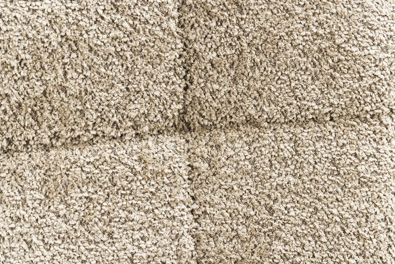 Fauteuil moderne SCANDINAVIA champagne grège Bouclé avec accoudoirs
