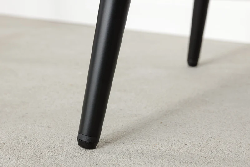 Tabouret de bar design MILANO chaise de bar en velours beige champagne avec dossier en métal noir