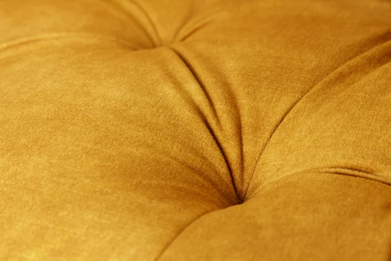 Tabouret de bar design MILANO chaise de bar en velours jaune moutarde avec dossier en métal noir