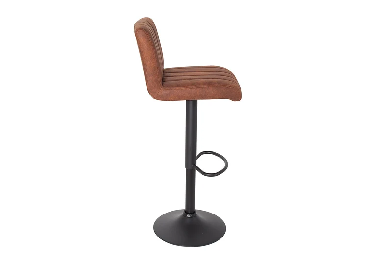 Tabouret de bar pivotant PORTLAND chaise de bar en microfibre marron vintage avec dossier réglable en hauteur