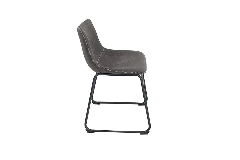 Lot de 2x chaises design industriel DJANGO vintage grise avec structure en fer