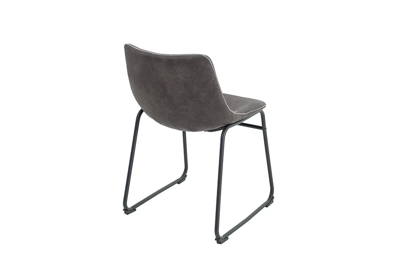 Lot de 2x chaises design industriel DJANGO vintage grise avec structure en fer