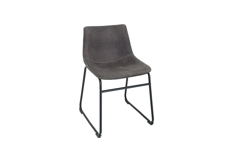 Lot de 2x chaises design industriel DJANGO vintage grise avec structure en fer