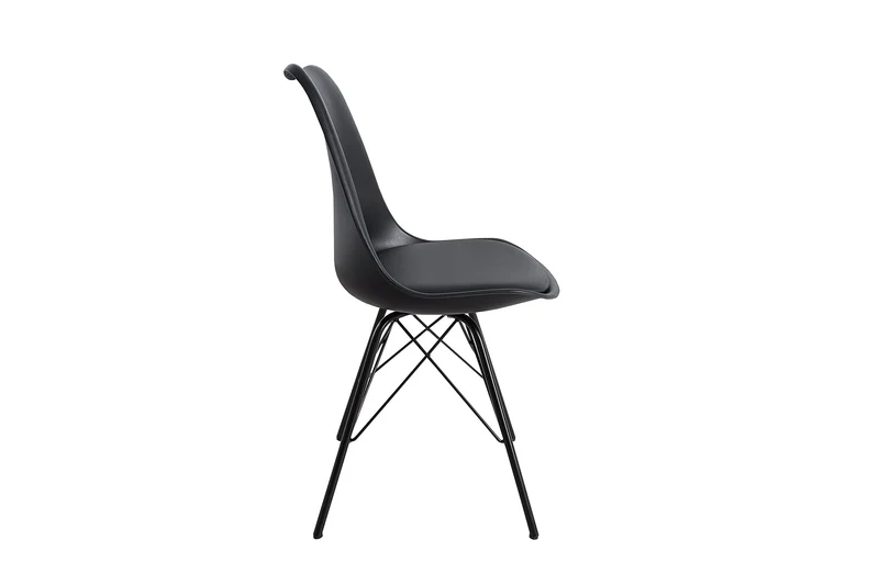 Lot de 2x chaises rétro SCANDINAVIA MEISTERSTÜCK noire