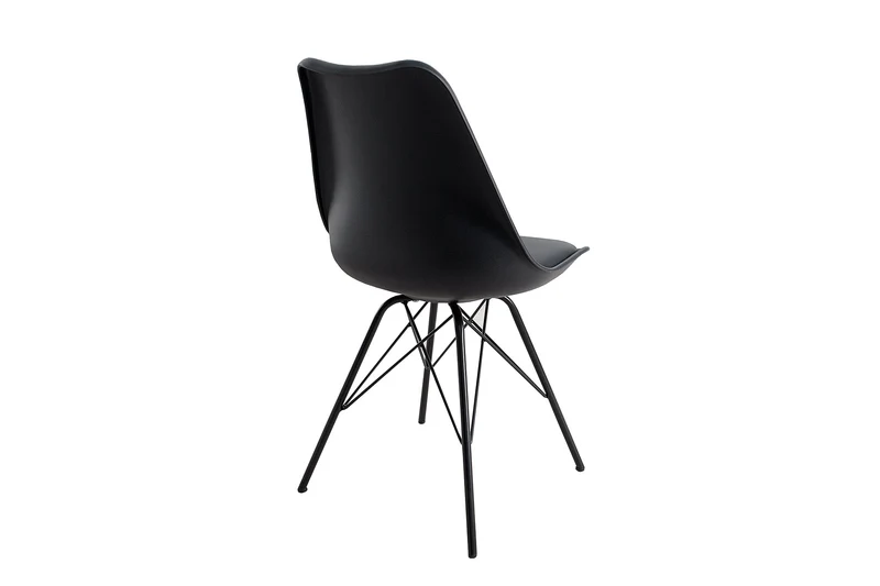 Lot de 2x chaises rétro SCANDINAVIA MEISTERSTÜCK noire