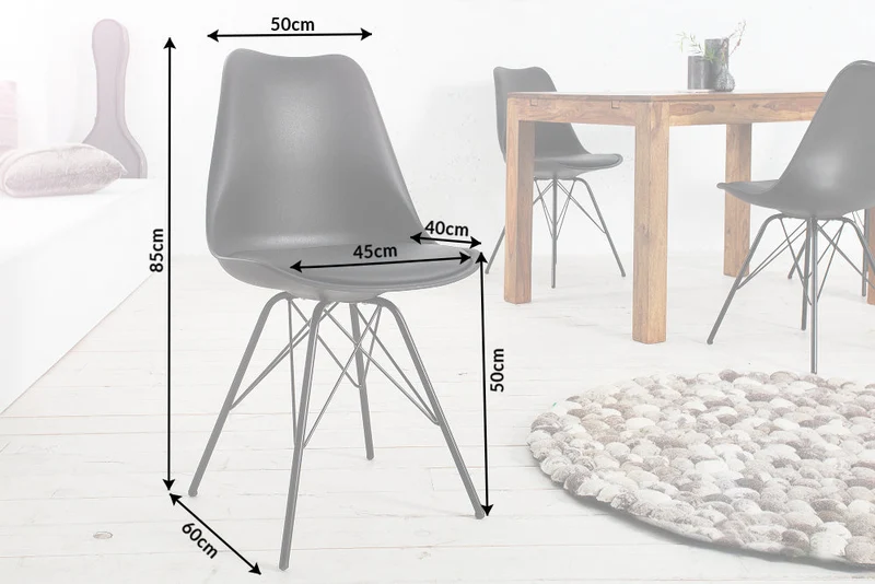 Lot de 2x chaises rétro SCANDINAVIA MEISTERSTÜCK noire