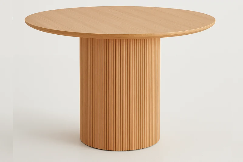 Table à manger ronde Pascal – Design moderne en MDF finition bois – Ø120 cm