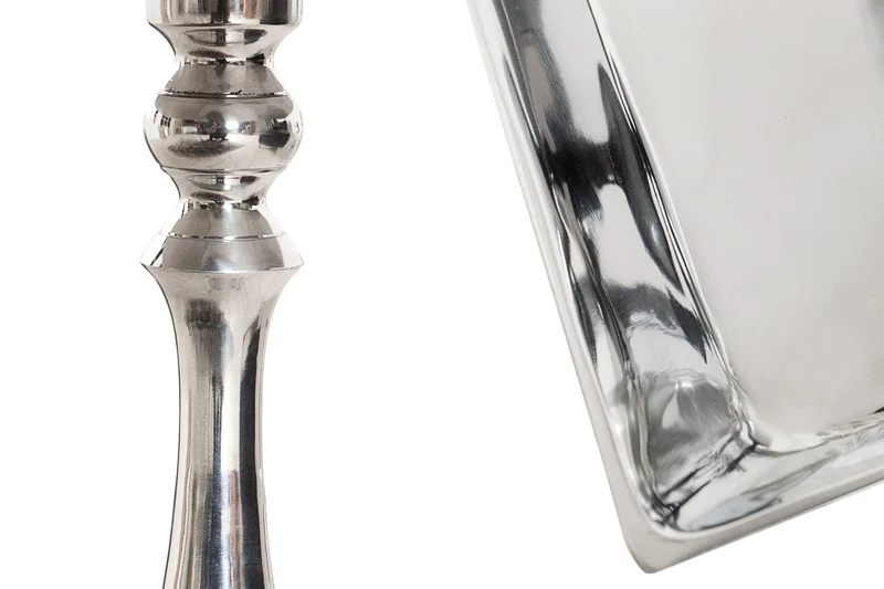 Table d'appoint filigrane TRAYFUL 55 cm en aluminium argenté