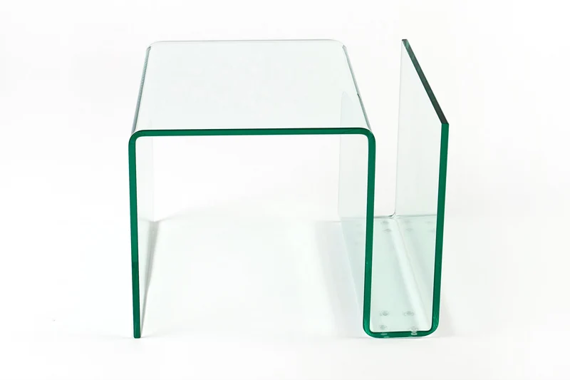 Table basse extravagante en verre FANTOME 50cm table d'appoint avec rangement pour magazines transparente