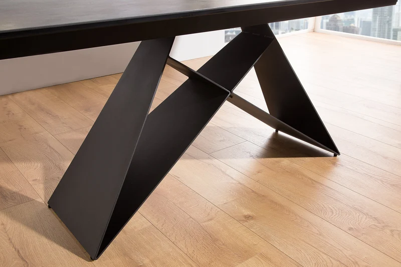 Table à manger extensible PROMETHEUS 180-220-260cm en céramique de lave fabriquée en Italie