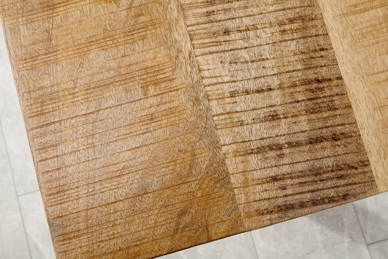 Table à manger solide IRON CRAFT 180cm bois de manguier naturel structure luge en fer design industriel