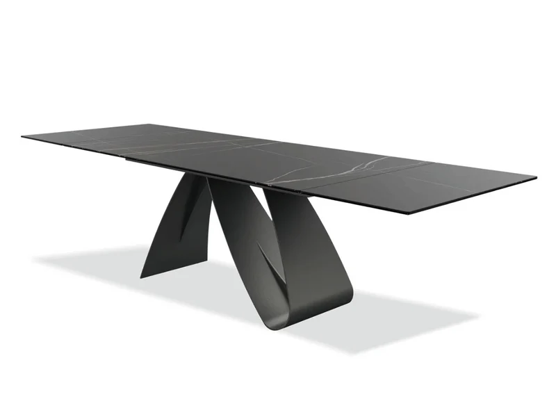 Table à manger extensible céramique marbre noir ALMA