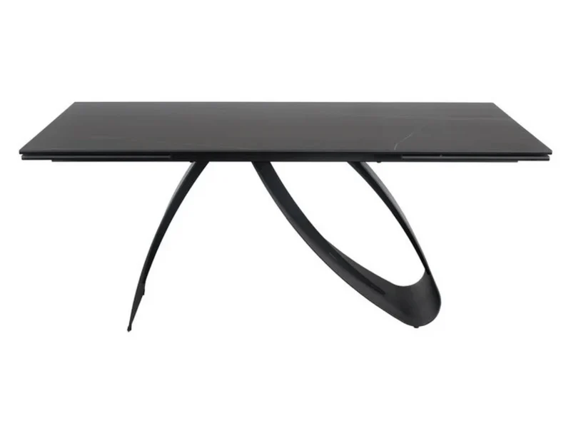 Table à manger extensible céramique marbre noir ALMA