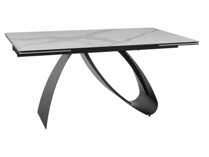 Table à manger extensible céramique marbre noir ALMA