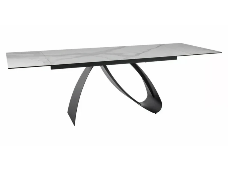 Table à manger extensible céramique marbre noir ALMA
