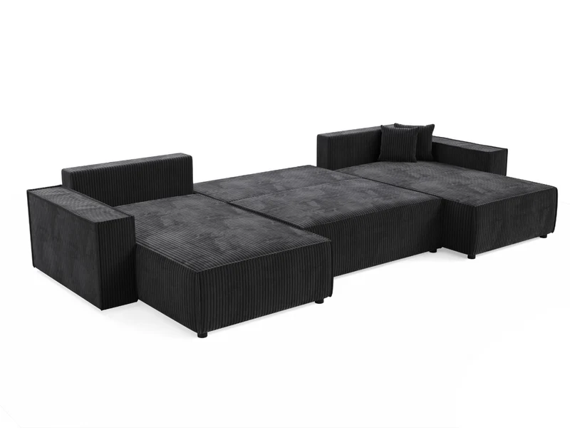 Canapé d'angle convertible velours côtelé doux Rivoli