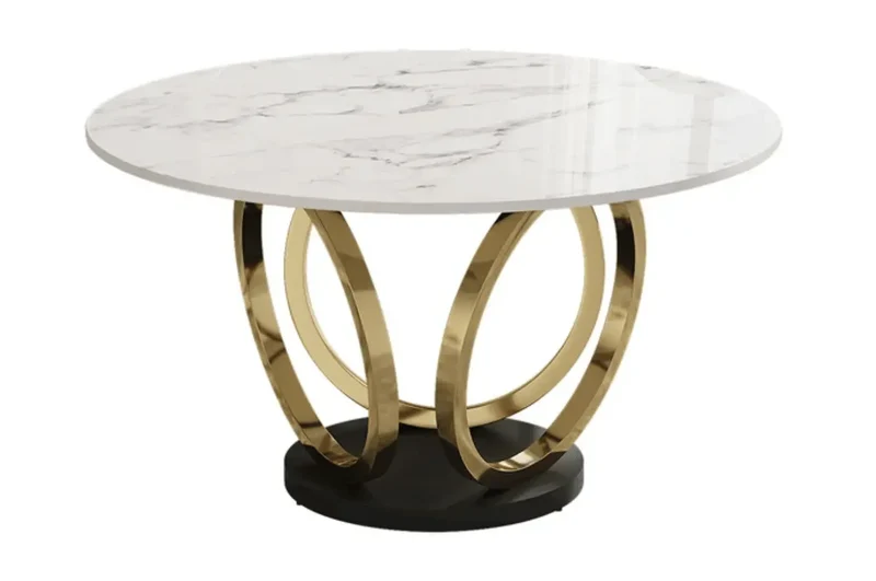 Table à manger ronde avec pied or - LIVI