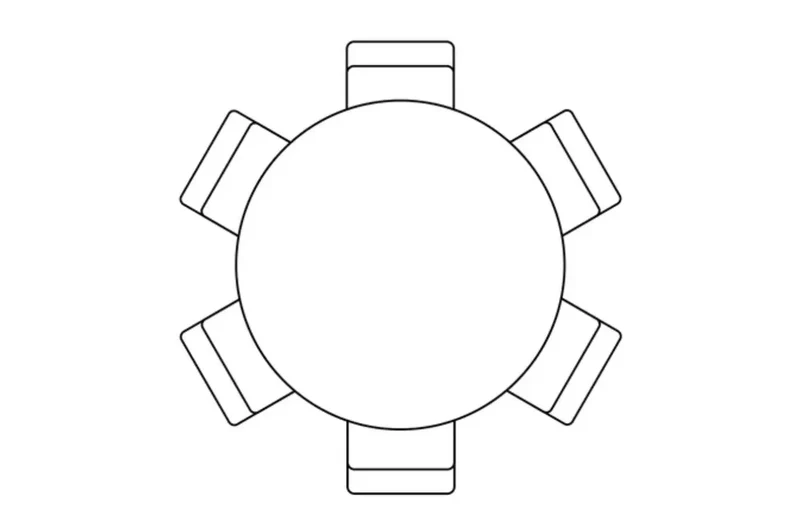 Table à manger ronde avec pied or - LIVI